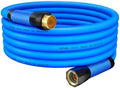 YOTOO Heavy Duty Hybrid Garden Water Hose 5/8-Inch by 25-Feet 150 PSI Kink Resistant, Flexible with Swivel Grip Handle and 3/4" GHT Solid Brass Fittings, Blue by YOTOO