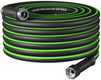 DEWENWILS Garden Hose 5/8" × 50ft, Heavy Duty, Flexible, Lightweight Hybrid Water Hose with Swivel Handle in Solid Aluminum Fittings, No Kink, CE & RoHS Listed, Black+Green by DEWENWILS