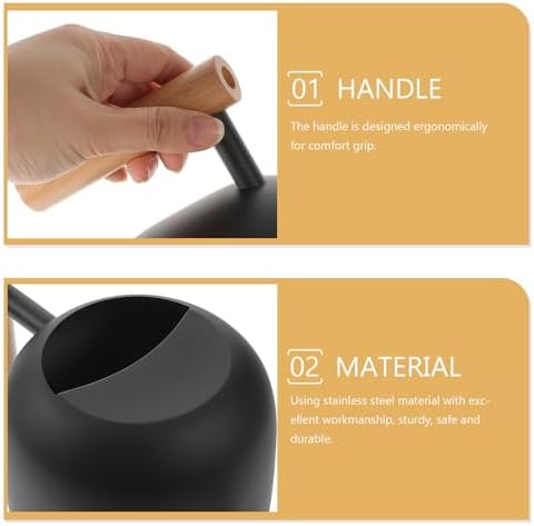 Xmas Stainless Steel Spray Watering Can 1200ml Vintage Black for Plants - Image 5