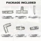Brass Patio Misting Kit – 11pcs Brass Micro-Nozzles & 16pcs 3/8″ Slip Connectors for Outdoor Cooling (UNC 10/24, 0.012″ Precision Orifice, 15-280 psi) - Image 4