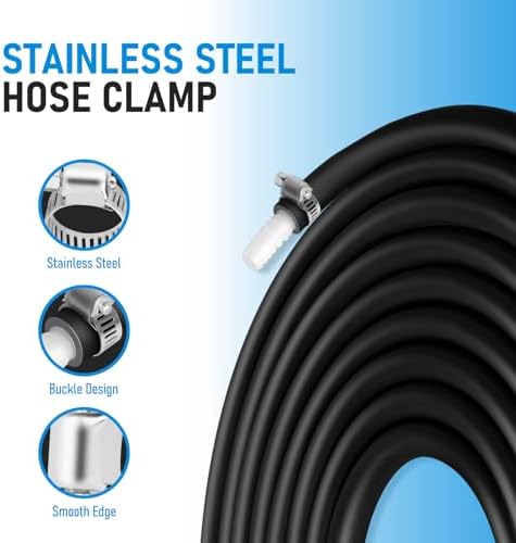 Self-Sinking Aeration Hose 100 ft ⅜ in. Comes with 4 patchers and 4 stainless steel hose clamps for weighted air pump tubing, easy to install for pond water lake aeration (100 Feet) - Image 5