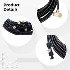 Misting Cooling System, 49 ft / 15 Meters Outdoor Mister Kit with 21 Brass Nozzles, Low Pressure Watering System for Patio and Garden Cooling, DIY Setup, Easy Install, US Standard Connector - Image 2