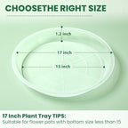 4 Pack 16 17 18 19 20 21 22 in Clear Plastic Plant Saucers for Indoors, Durable Plant Trays for Pots and Plant Water Catcher Tray with No Holes, Reusable Plastic Trays for Plants (17''-4Pack) - Image 3