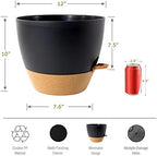UOUZ 12inch 2Pack Large Self Watering Planters, Plastic Plant Pots with 60oZ Removable Deep Reservoir and Multi Mesh Drainage Holes for Indoor Outdoor Garden Plants and Flowers, Black with Brown - Image 2