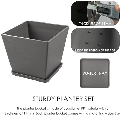 Kozyard 4Packs Taper Planter Indoor Outdoor Plant Pots - Image 3