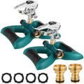 Jingmore Lawn Impact Sprinkler Heavy Duty Rotating Adjustable Pulsating Water Sprinkler Head with Metal Base, Adjustable Spraying Area and Distance for Garden Lawn Yard Irrigation (Blue,2 Packs) by Jingmore