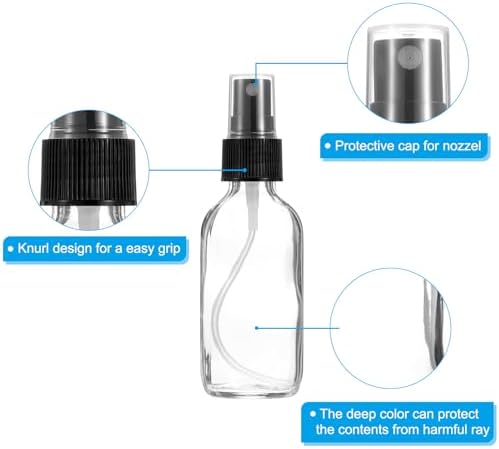 PATIKIL 1oz Glass Spray Bottles, 72pcs Nozzle Leak Proof Empty Water Mist Stream Sprayer for Cleaning Solutions Plants Hair, Clear Black - Image 3