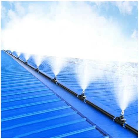 Water Mist Cooling Line Kit 32.8-656.2ft，Farm Irrigation Equipment for Garden & Warehouse，Modular Anti Drip Misting Nozzle Kit with Tubing & Connectors(787.4"/65.6'/20m) by Unknown