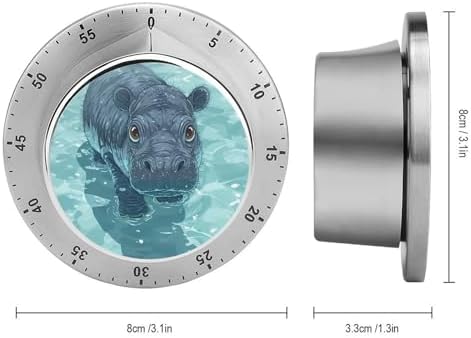 Hippo in Water Kitchen Timer for Cooking Mechanical Rotating Alarm Countdown Countup Timers - Image 2