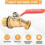 JaGely 3 Pack Brass Rain Barrel Spigot Kit 3/4" Inlet to 3/4"GHT Thread Outlet Water Tank Faucet 55 Gallon Drum Outdoor Rain Bucket Spigot with Bulkhead Fitting, Tape, Traction Rope (Orange) - Image 4