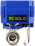 U.S. Solid 1/2"NPT NSF Certified 304SS 304 Motorized Ball Valve, Full Port, 9-24V AC/DC, 3-Wire Latching (Self-Hold) Control by USSolid