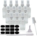 12 Pack of 2oz Dark Glass Spray Bottle - Small Glass Spray Bottles for Cleaning Solutions of All Kinds - Amber Spray Bottle Has UV Protection - Glass Spray Bottles for Essential Oils (Clear) by Unknown