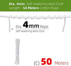 1pcs 4/5/6/8mm Self Watering Cotton Wick Cord Potted Plant Planting Planter Pot Automatic Slow Release, for Garden Drip Irrigation System (Size : 4mmx50m) - Image 2