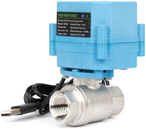 Motorized Ball Valve 1/2 in NPT U.S. Solid WiFi Smart 304 Stainless Steel 2-Way Electric Actuated USB Powered NSF Certified for Water Irrigation - Image 2