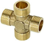 Quick Connect Garden Hose Male Thread 1/2 Inch Cross Joint Brass 4-way Manifold Threaded Joint Pipe 10Pcs (Color : Gold) - Image 5