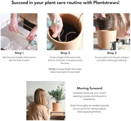 Beautiful Self-Watering Wick System for Effortless Plant Care, Automatic Drip Irrigation, Sustainable & Stylish Scandinavian Design, Ideal for House Plants (M, Beige Sand) - Image 6