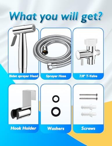 BRITULIF Bidet Sprayer for Toilet, Adjustable Pressure, Polished Chrome - Image 4