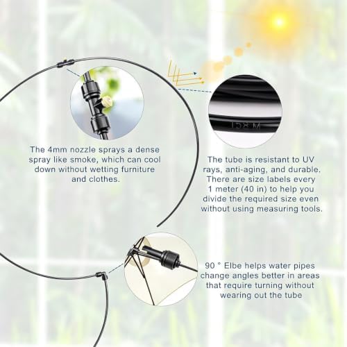 Garden Mister System, Outdoor Heat Relief - Sprayer, Water Tubing, Patio - Image 4