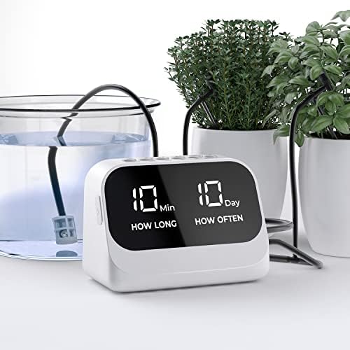 Automatic Watering System for Potted Plants, Plant Waterer, DIY Drip Irrigation Kit with Smart Timer, Waterproof LED Display & Large Capacity Battery, Precise Distribution of Water (White) by YY+YITIKA