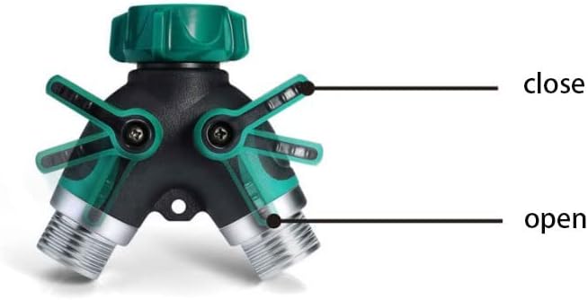 Metal Garden Hose Splitter, 2 Way Y Hose Connector, Easy Grip Splitter, 2 Way Garden Hose Splitter with 2 Valves - Image 3