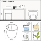 LECHUZA Classico Color 18 Garden Small Flower Plant Pot Indoor Outdoor Table Plastic Planter with Drainage Hole D19 H17 cm White - Image 4