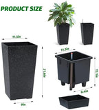22.5" Tall Self Watering Planters Set of 2, Indoor Outdoor Plant Pots with Water Level Monitor & Drainage Holes, Automatic Watering System for Patio Garden Decor, Black - Image 5