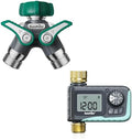 RAINPOINT Brass Inlet & Outlet Water Timer & Garden Hose Splitter by RainPoint