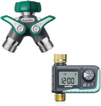 RAINPOINT Brass Inlet & Outlet Water Timer & Garden Hose Splitter by RainPoint
