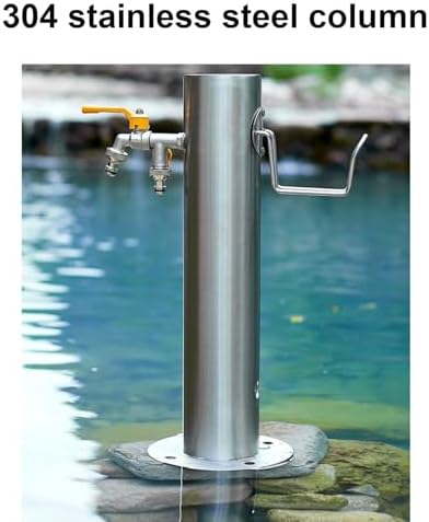 Freestanding Stainless Steel Garden Water Column, Durable Outdoor Water Tap & Hose Stand for Irrigation, Metal Fountain Yard Hydrant, Perfect for Washing - Image 3