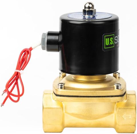U.S. Solid 1-1/4 in Brass Electric Solenoid Valve, AC 110 V, Normally Closed, FKM Seal, 24 Cv, Semi-Direct, for Air Gas Fuel and Oil - Image 2