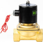 U.S. Solid 1-1/4 in Brass Electric Solenoid Valve, AC 110 V, Normally Closed, FKM Seal, 24 Cv, Semi-Direct, for Air Gas Fuel and Oil - Image 2