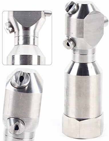 1" Cleaning Nozzle, 360° Rotating Spray Nozzle, 303 Stainless Steel Washing Nozzle, 50L/Min Flow High Pressure Continuous Rotary Washer Nozzle for Barrel Tank Cleaning - Image 4