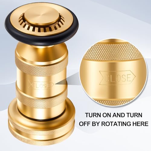 Shimeyao 1" NH/NST 2 Pcs Fire Hose Nozzle Brass Adjustable Jet Fog - Image 4
