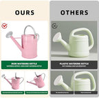 1.7 Gallon Pink Decorative Countryside Style Water Can with Removable Spout, Metal Watering Can for Garden Flower, Galvanized Watering Can for Outdoor Indoor Plants - Image 5