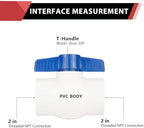 4piece EFIELD 2" PVC Ball Valve (FPT Threaded) Schedule 40,Blue Lever - Image 2