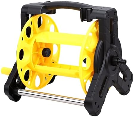 POCREATION PP Hose Reel, 25m Capacity Wall Mounted Hand Crank (Black and - Image 2