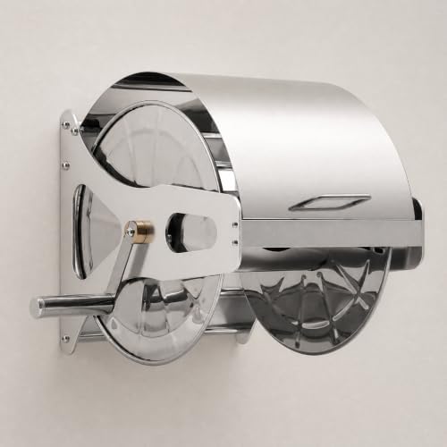 Wall-Mounted Hose Reel with Crank Stainless Hose Reel for Household Outdoor Water Tasks, Car Washing, L - Image 3