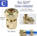 Expandable Garden Hose Repair Kit 3PCS Brass Hose Adapter Quick Coupler Irrigation Connection Faucet Gardening Watering Accessories(3I4 Inch Adapter) - Image 2