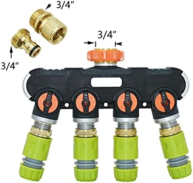 Hose Connector Adapter Garden 1/2 3/4 Inch Hose 2/4 Way Garden Faucet Hose Distributor Brass Plastic Zinc Alloy Y Type Watering Pipe Joint Distributor (Color : 3I4 hose) - Image 3