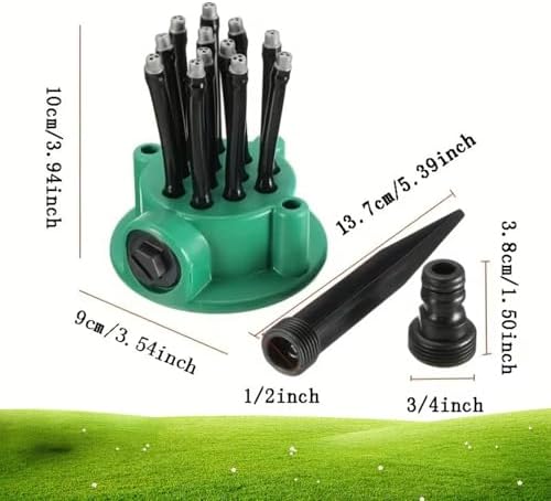 360° Multi-Directional Lawn Sprinkler for Garden & Yard - Precision Irrigation System with 12 Flexible Spray Nozzles, All-Season Durable ABS/PVC Garden Sprinkler with Secure Ground Spike (3Pcs) - Image 7