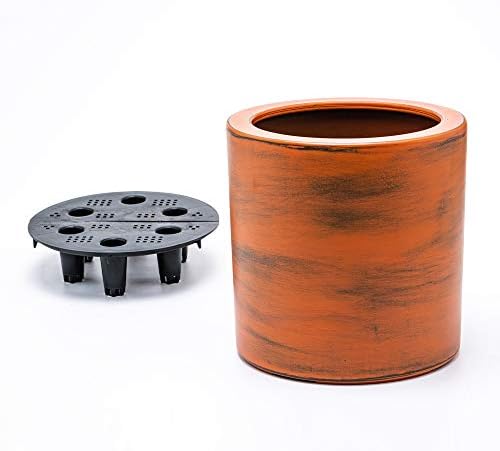 7.8 in Self-Watering Planters, 8 Inch Square Pot, Dark Brown - Image 4