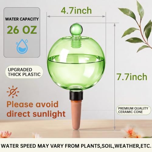 EX-Large Plant Watering Globes, 26oz Plastic Top Fill Self Watering Globes - Image 2