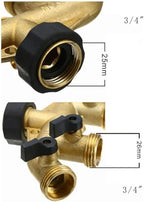 Garden Tap Splitter Brass 2/4 Way Faucet Water Splitter Y Type Garden Hose Splitter Watering Tap Connector Distributor for Outdoor Faucet for Outdoor (2 Way with Connector) - Image 4