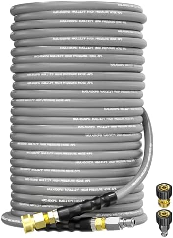 Pressure Washer Hose 150FT 3/8 ID Steel Wire Braided Swivel Quick Connector by KARHDIR