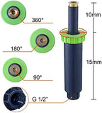 Gardening Irrigation Dripper 90 180 360 Degree Beautification Pop-up Sprinkler Head 1/2 Inch Internal Thread Gear Drive Garden Water Irrigation Lawn Nozzle 15 Pieces (Color : Clear) - Image 4