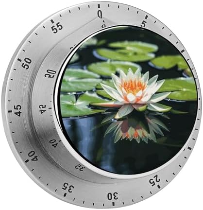 Water Lily Digital Timer for Kids Stainless Steel Mechanical Kitchen Timer Sleek Cooking Timer 60 Minute Cute Countdown Timer for Baking Cooking Home Kitchen Gift by Unknown