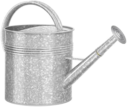 Galvanized Iron Watering Can for Indoor Plants, Oval Watering Cans for House Plant Garden Flower, Long Spout Water Can for Outdoor Watering Plants 9.46L 2.5 Gallon by Longrun