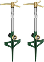 FANHAO 2 Pack Metal Lawn Sprinklers with Adjustable Telescoping Base, 3-Arm Water Sprinkler 360 Degree Rotation High-Rise Sprinkler for Large Area Coverage, Garden Watering Irrigation Sprinkler System by FANHAO