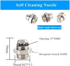 M27*1.5 3/4 Self-cleaning Fan-shaped Nozzle Stainless Steel High Pressure Anti-clogging Water Spray(M27 1.5 male) - Image 2