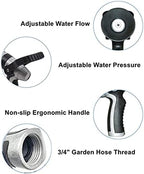 Xiaochen Heavy Duty Adjustable Garden Hose Nozzle Garden Hose Nozzle Sprayer for 3/4 Inches GHT, Heavy Duty Water Hose Nozzle for Washing High Pressure Adjustable Sprayer - Image 3